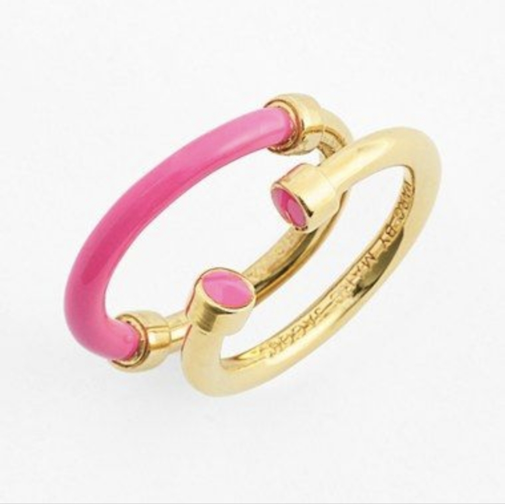 Marc by Marc Jacobs hula hoop rings pink